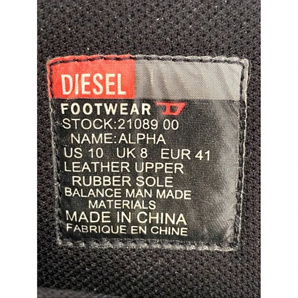 Diesel Black Leather Mid-Calf Zip Boots Men’s  10 Street Contemporary Minimal